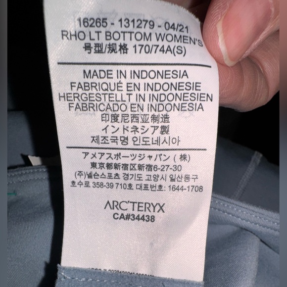 Arc'teryx Rho LT Base Layer Leggings Bottom Women’s size Small - Picture 11 of 11